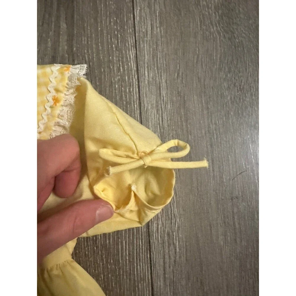 Vintage Mini World Yellow Collared Full Prairie Dress Cottagecore Size 9-12 Mo